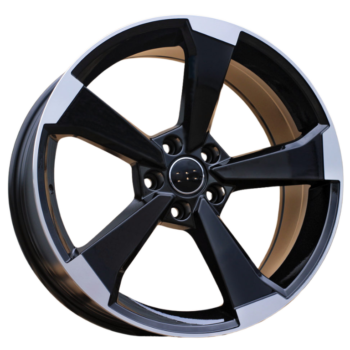 Kiiltävän musta viisipuolainen alumiinivanne